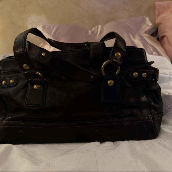 Coach Black Leather Satchel with Gold Hardware - Picture 2 of 11